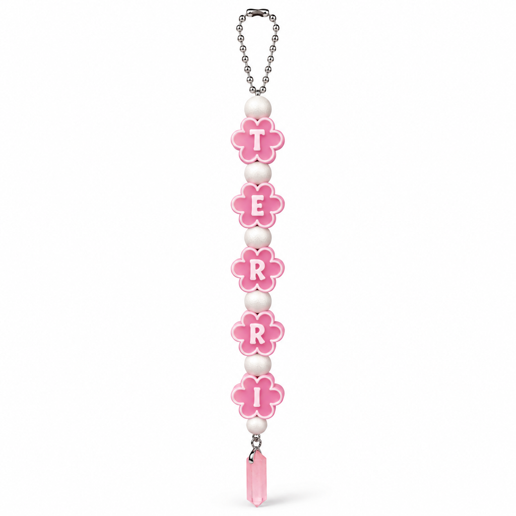 Personalized Flower Name Bag Charm