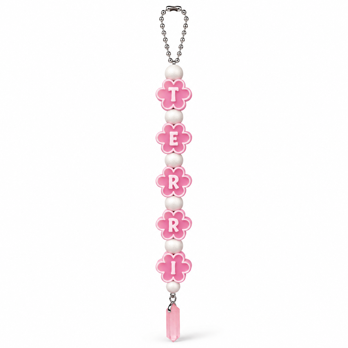 Personalized Flower Name Bag Charm