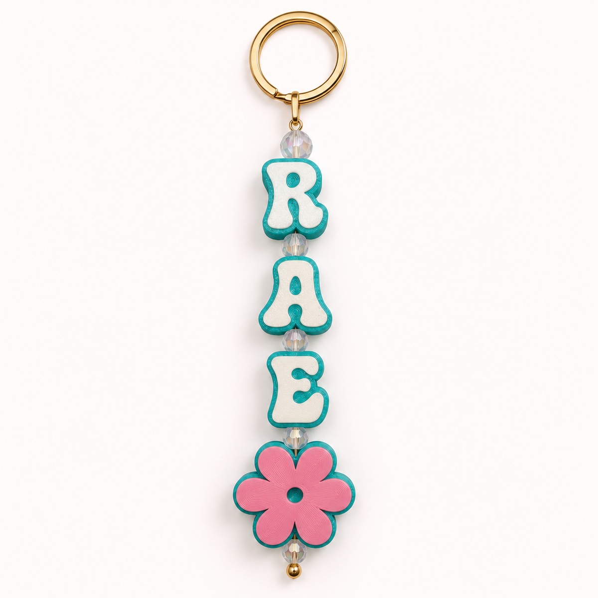 70s Letters Personalized Name Keychain