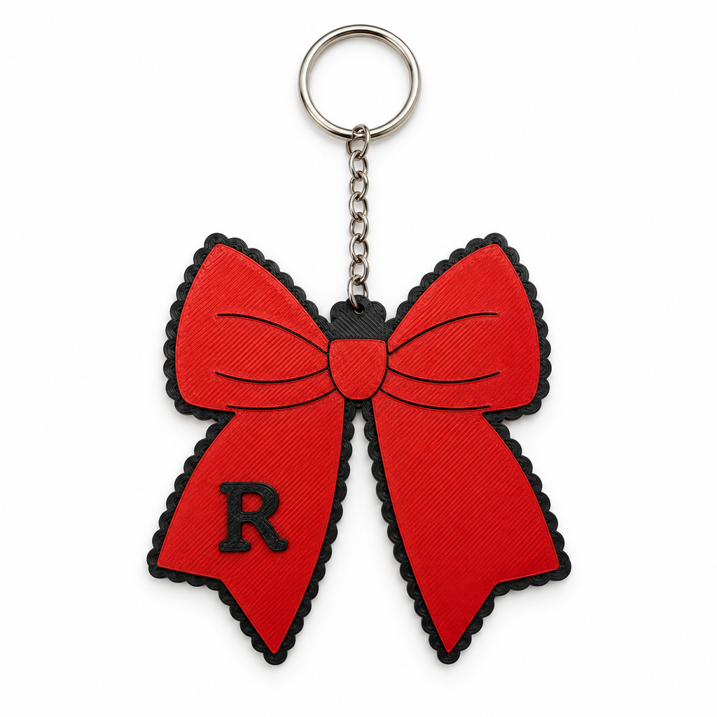 Personalized Bow Initial Keychain