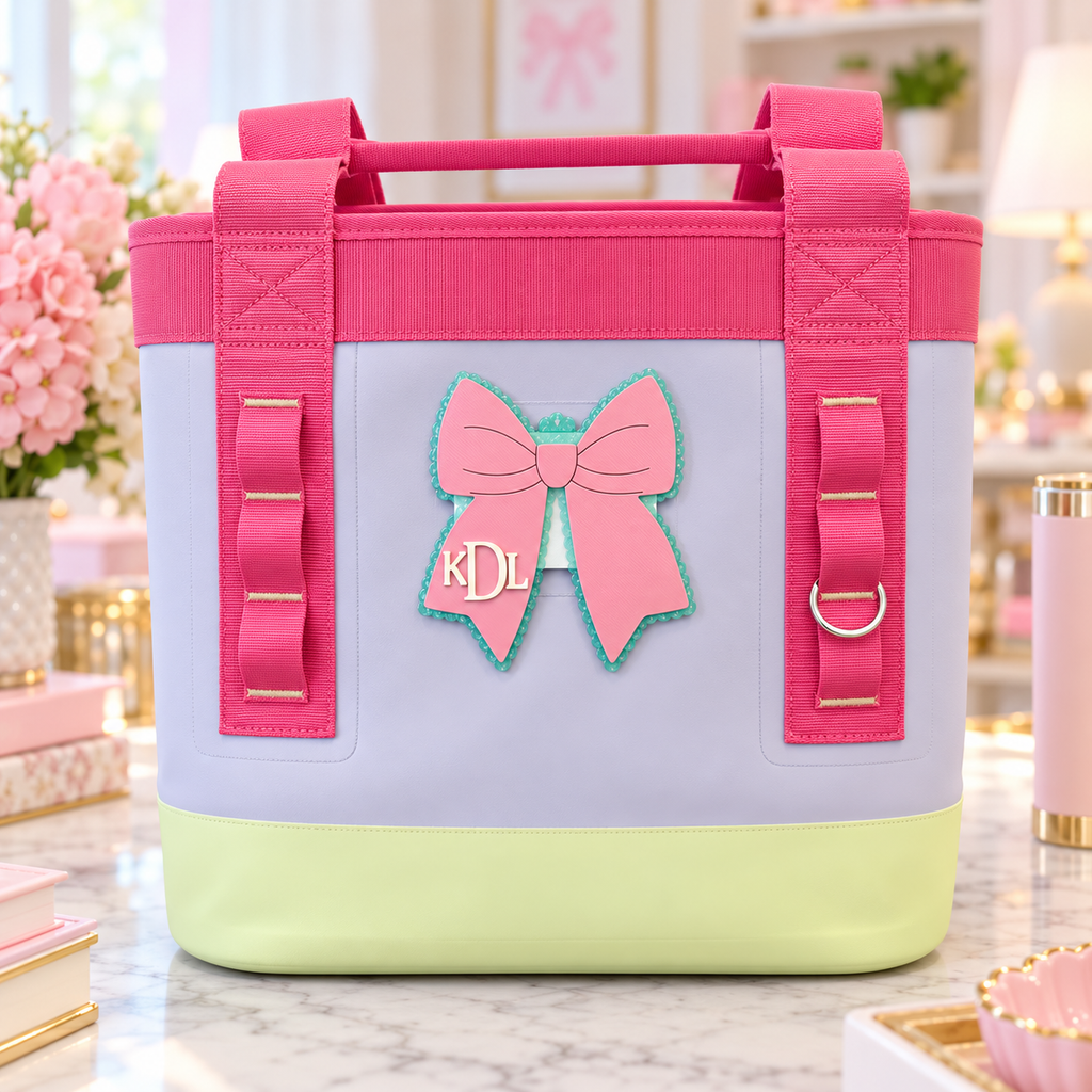 Personalized Velcro Yeti Bow Bag Patch