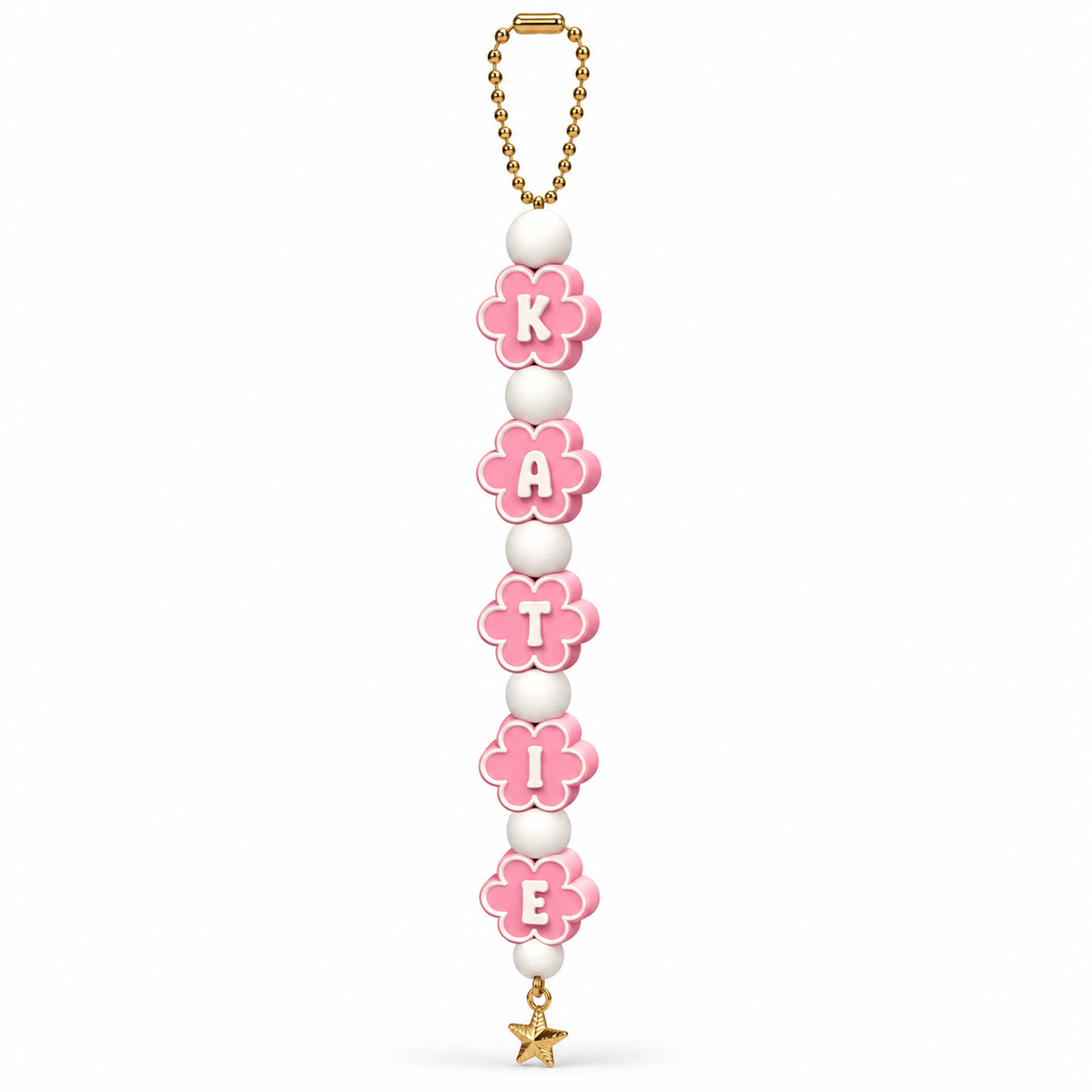 Personalized Flower Name Bag Charm