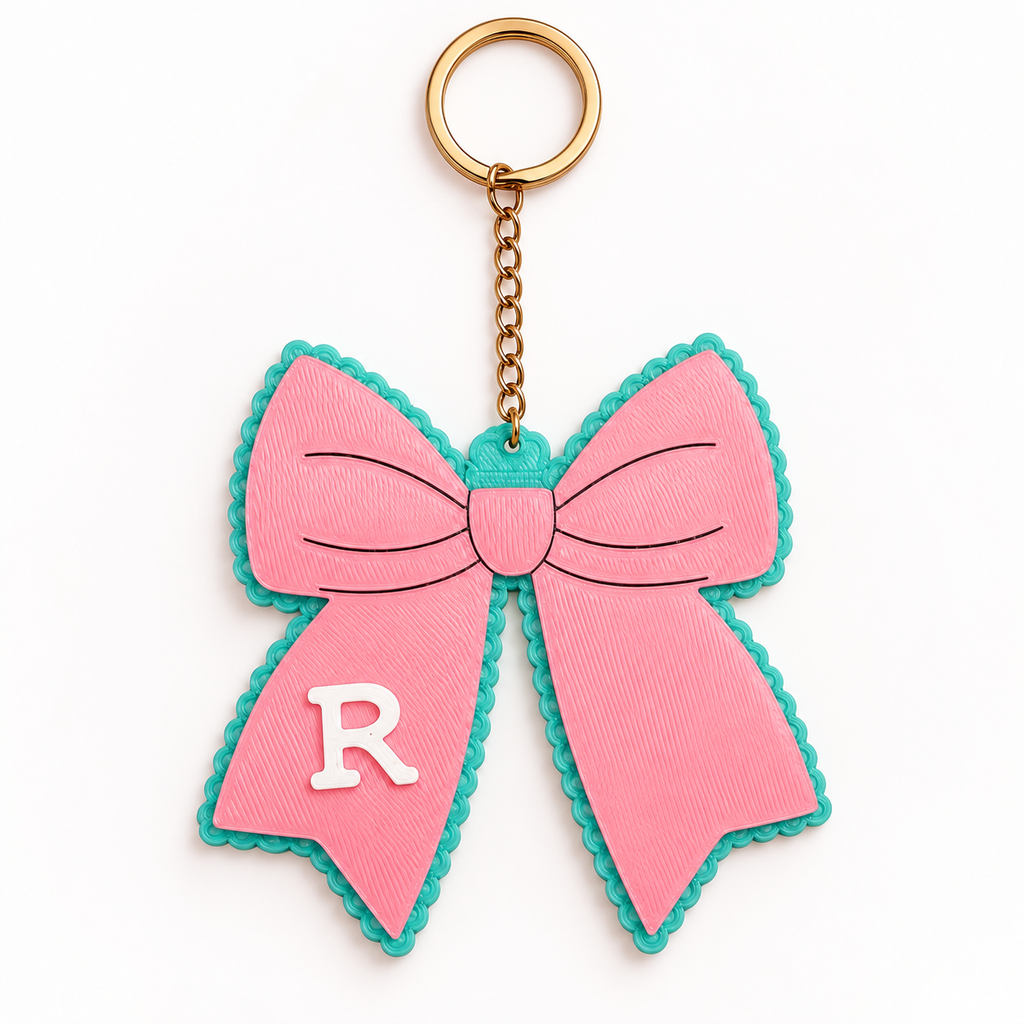Personalized Bow Initial Keychain