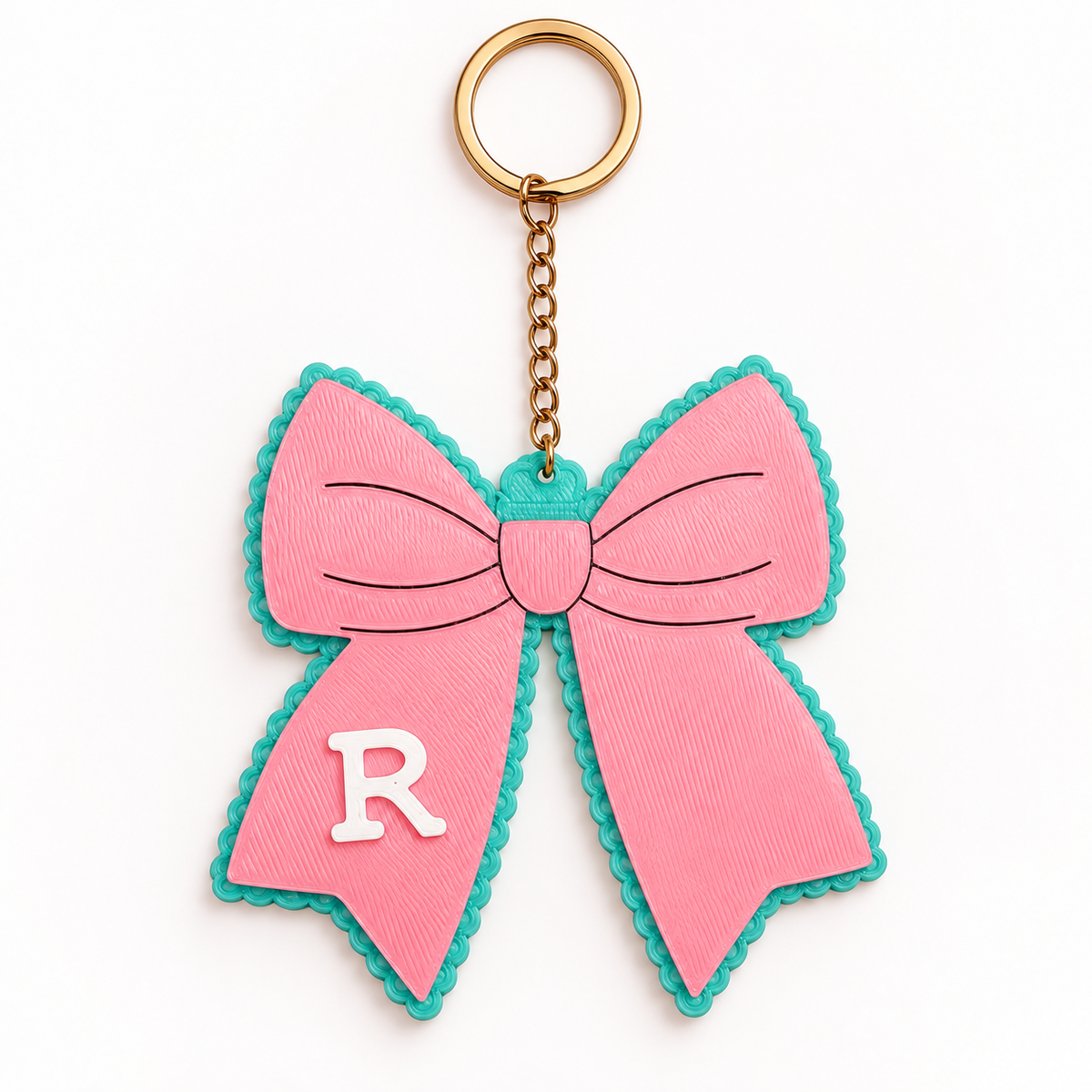 Personalized Bow Initial Keychain