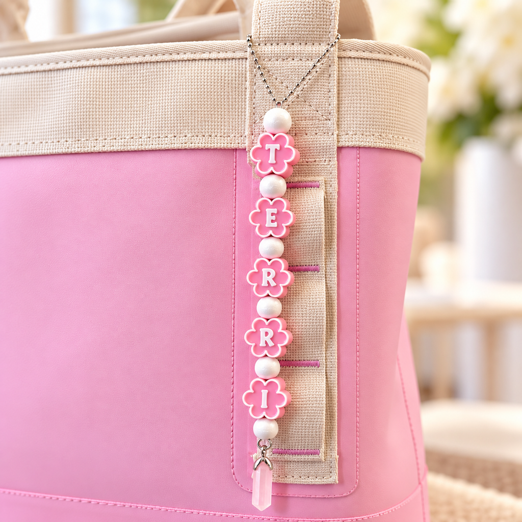 Personalized Flower Name Bag Charm
